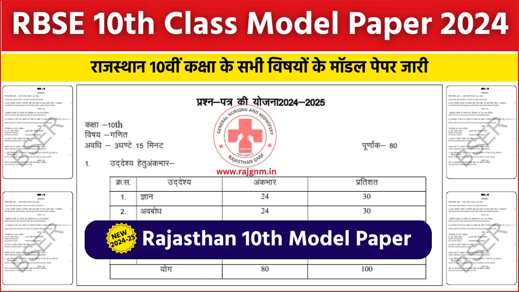 Rajasthan 10th Class Model Paper 2025